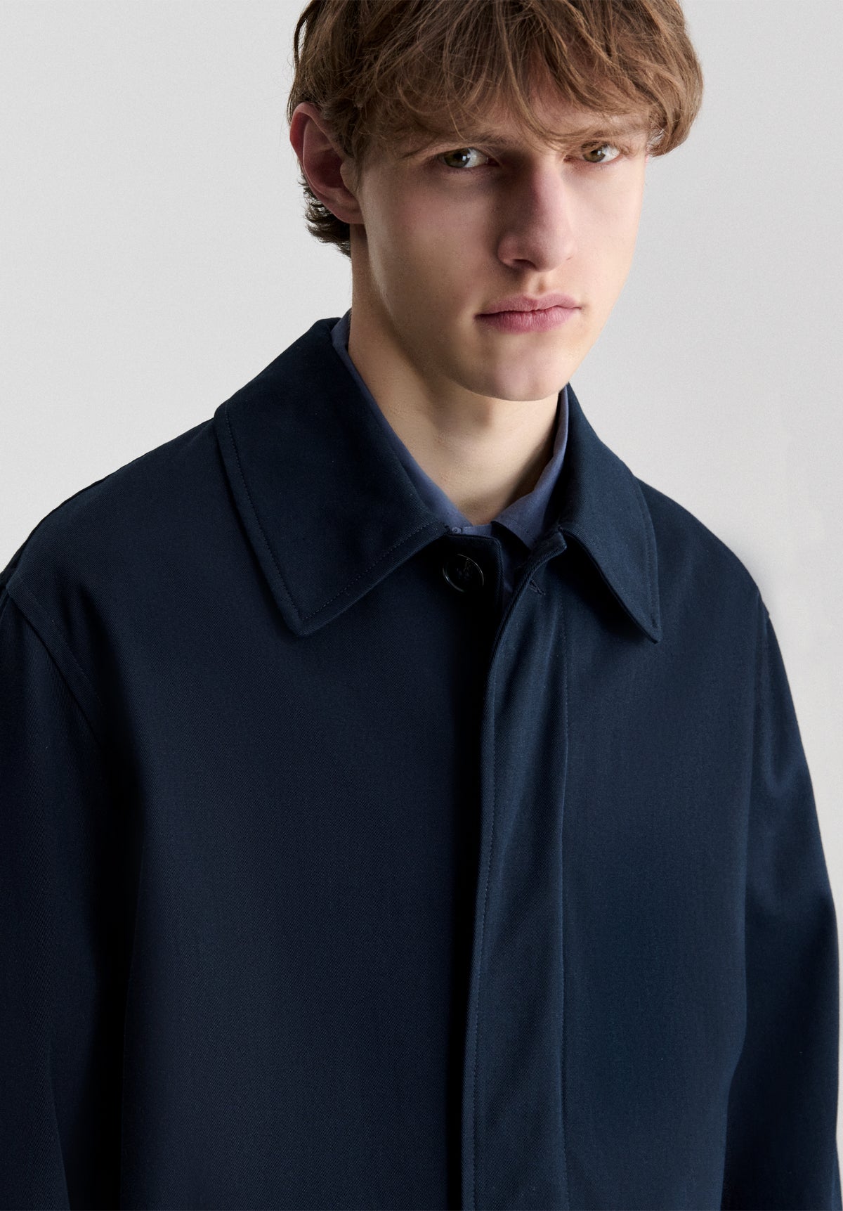 Cotton gabardine mac