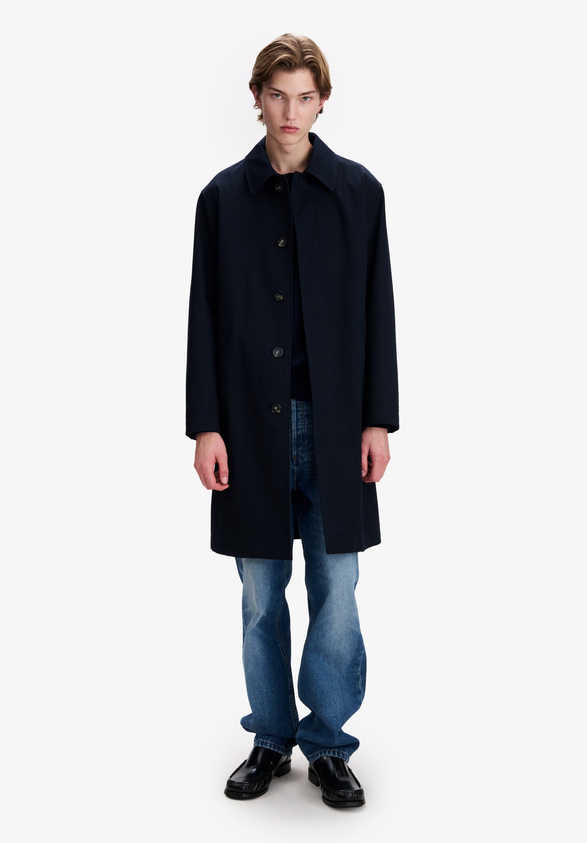 Cotton gabardine mac