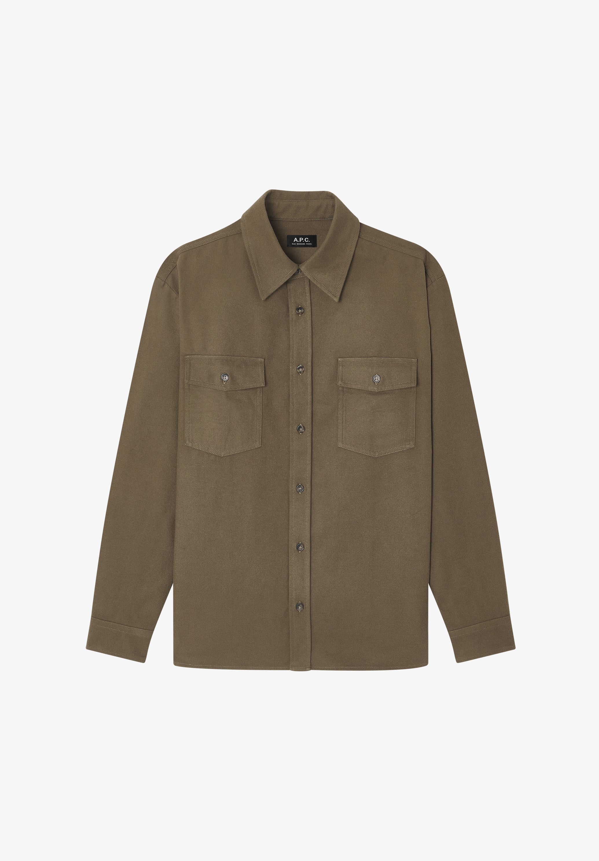 Solid-colour cotton overshirt - 0