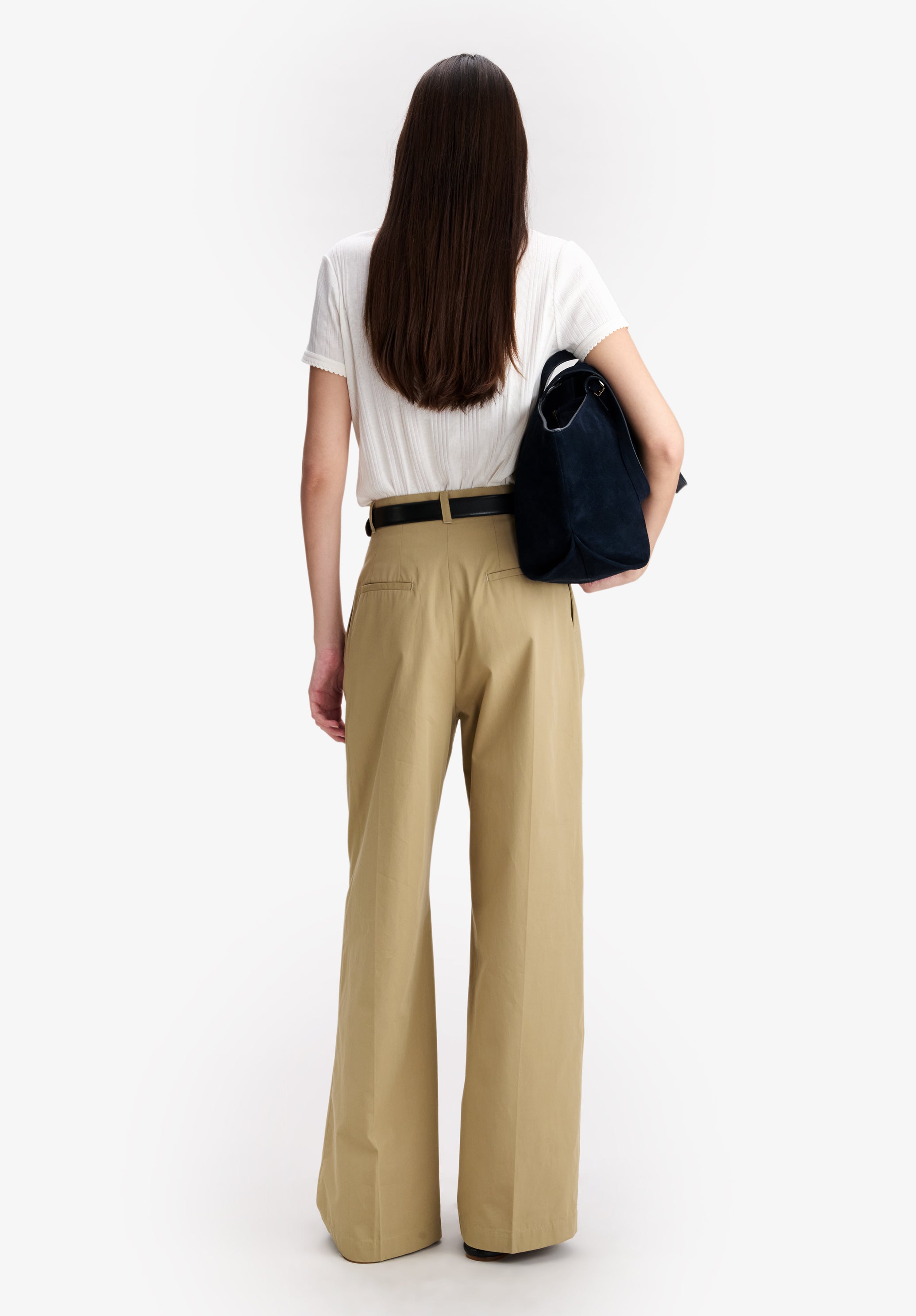 Loose beige organic cotton trousers - 2