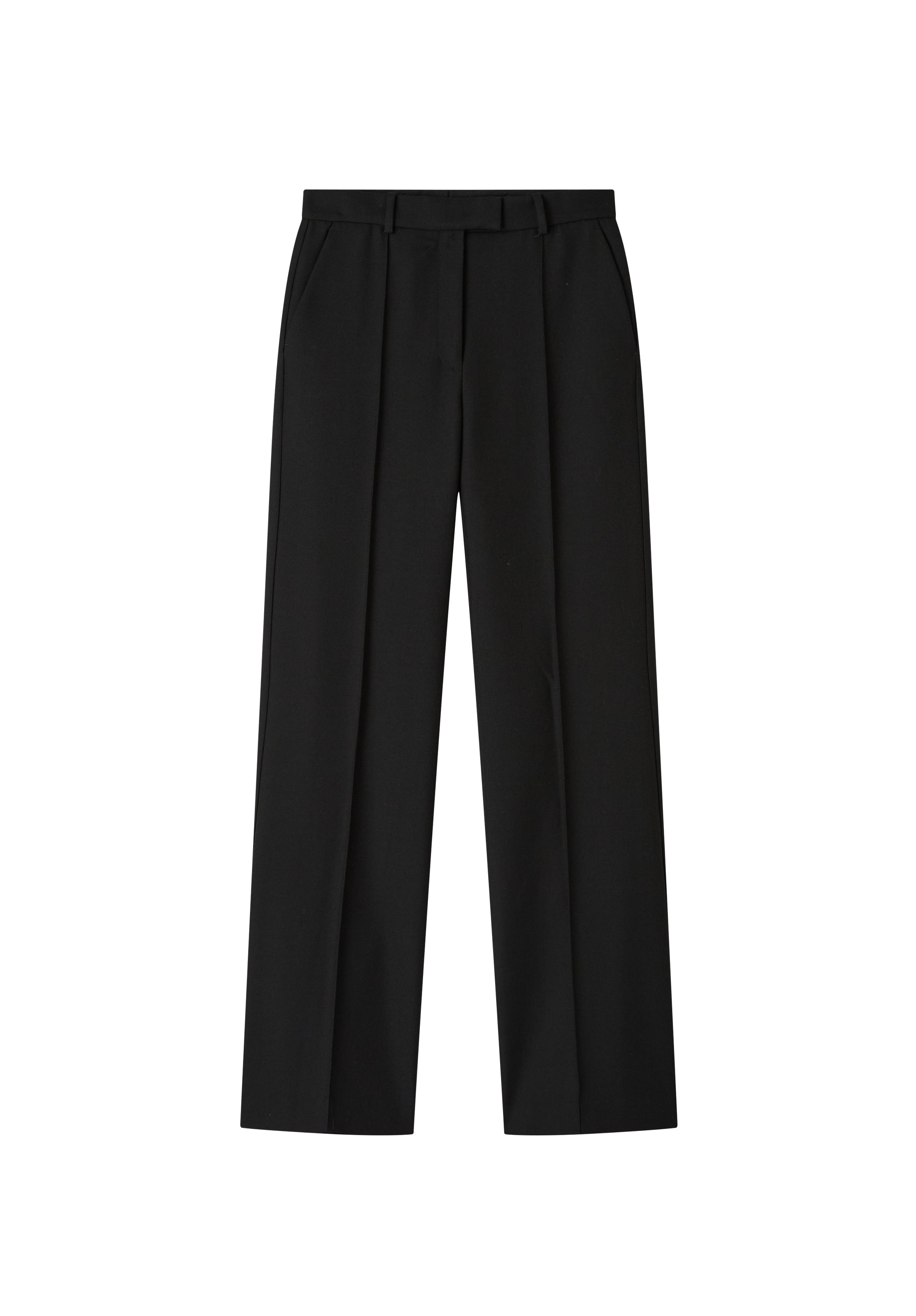 Straight-leg trousers with a permanent crease