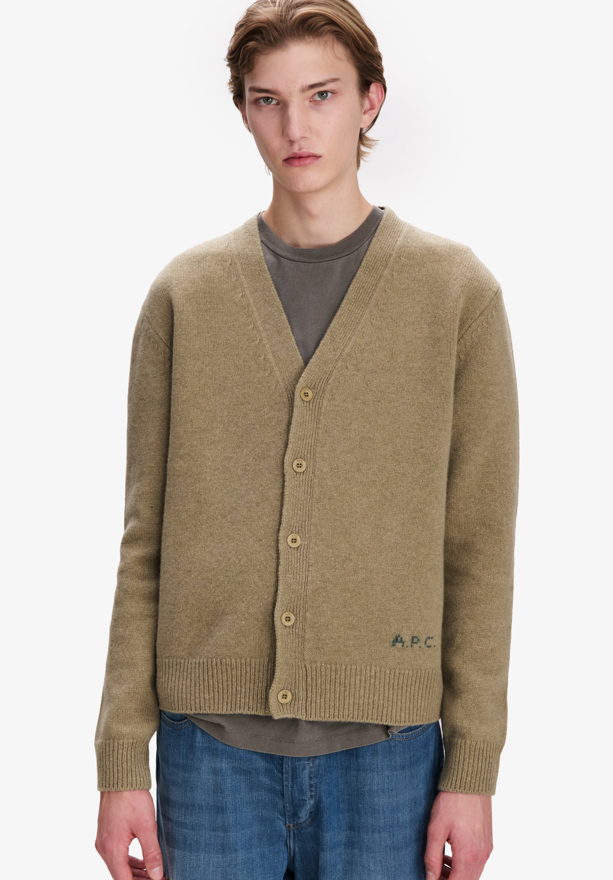 Beige wool cardigan - 3