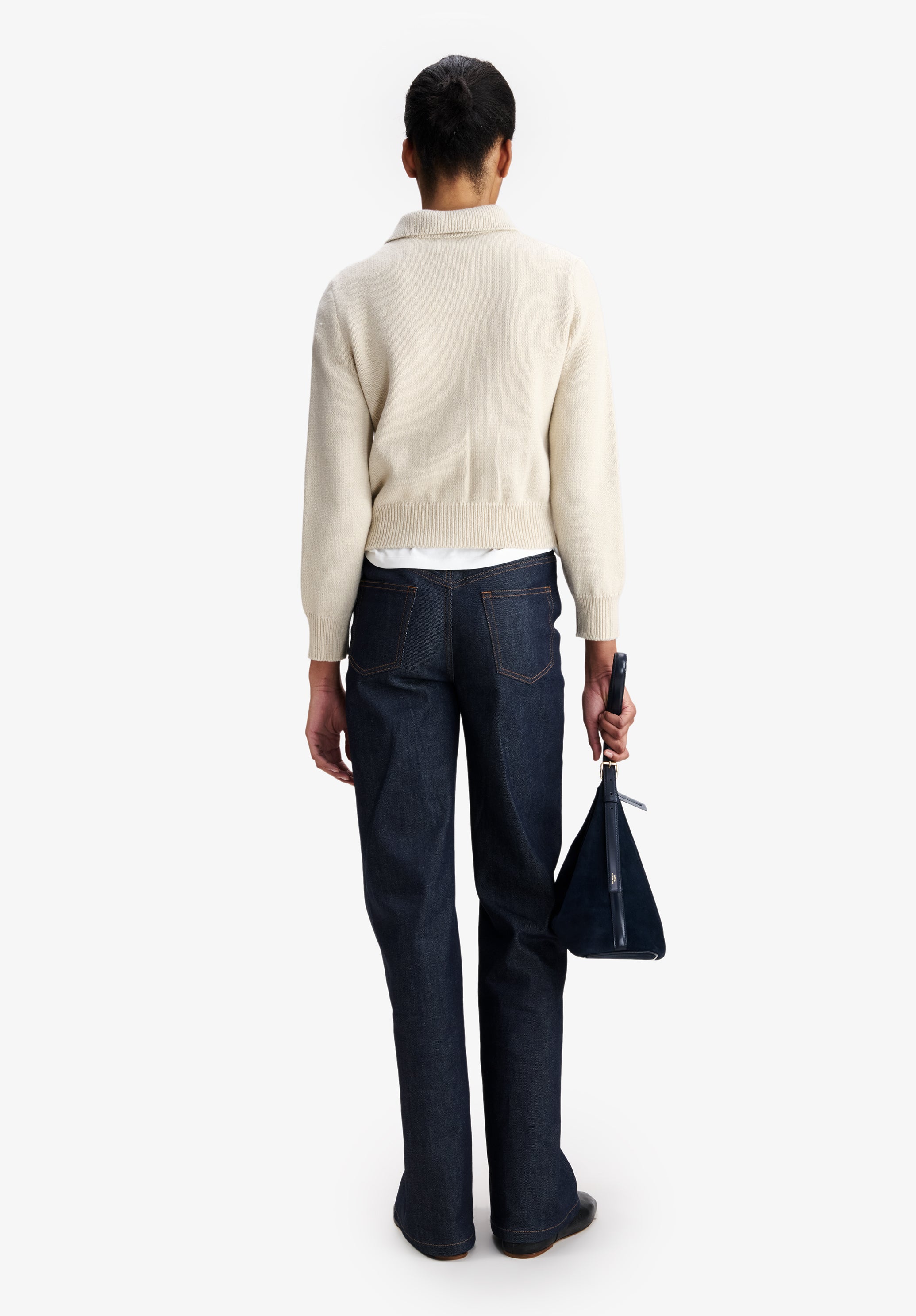Grey wool collared cardigan - 2
