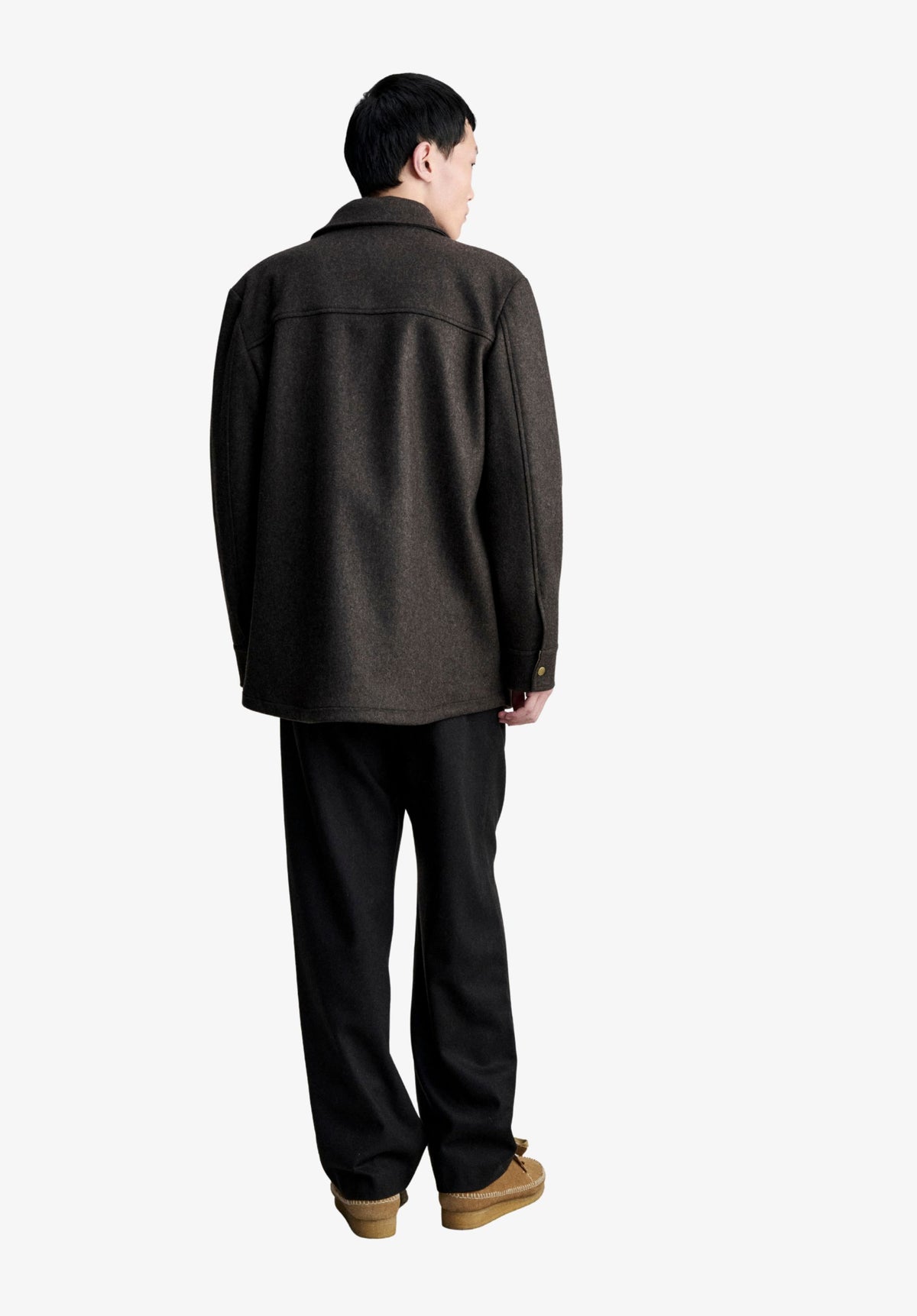 Thick heather brown wool jacket - 2