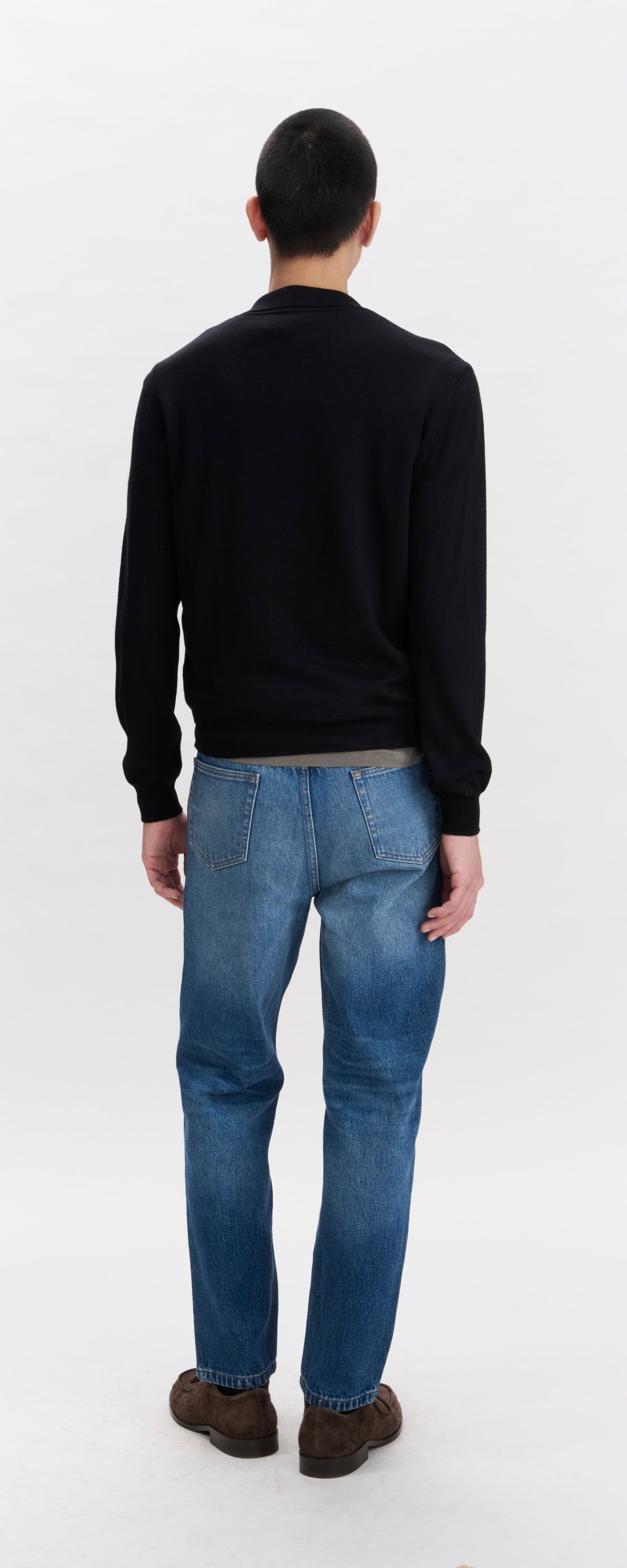 Long-sleeved wool polo shirt - 2