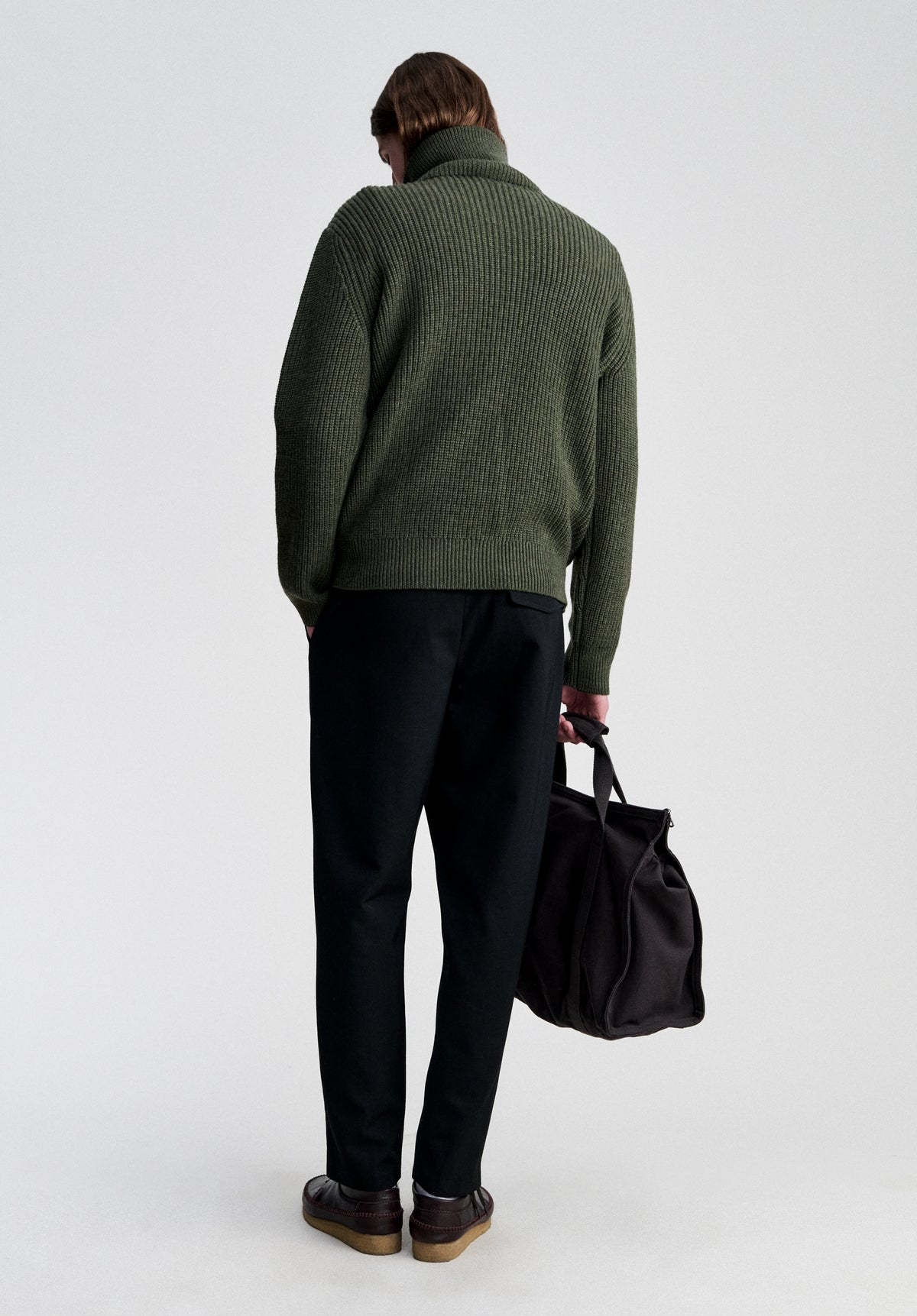 Khaki quarter-zip sweater