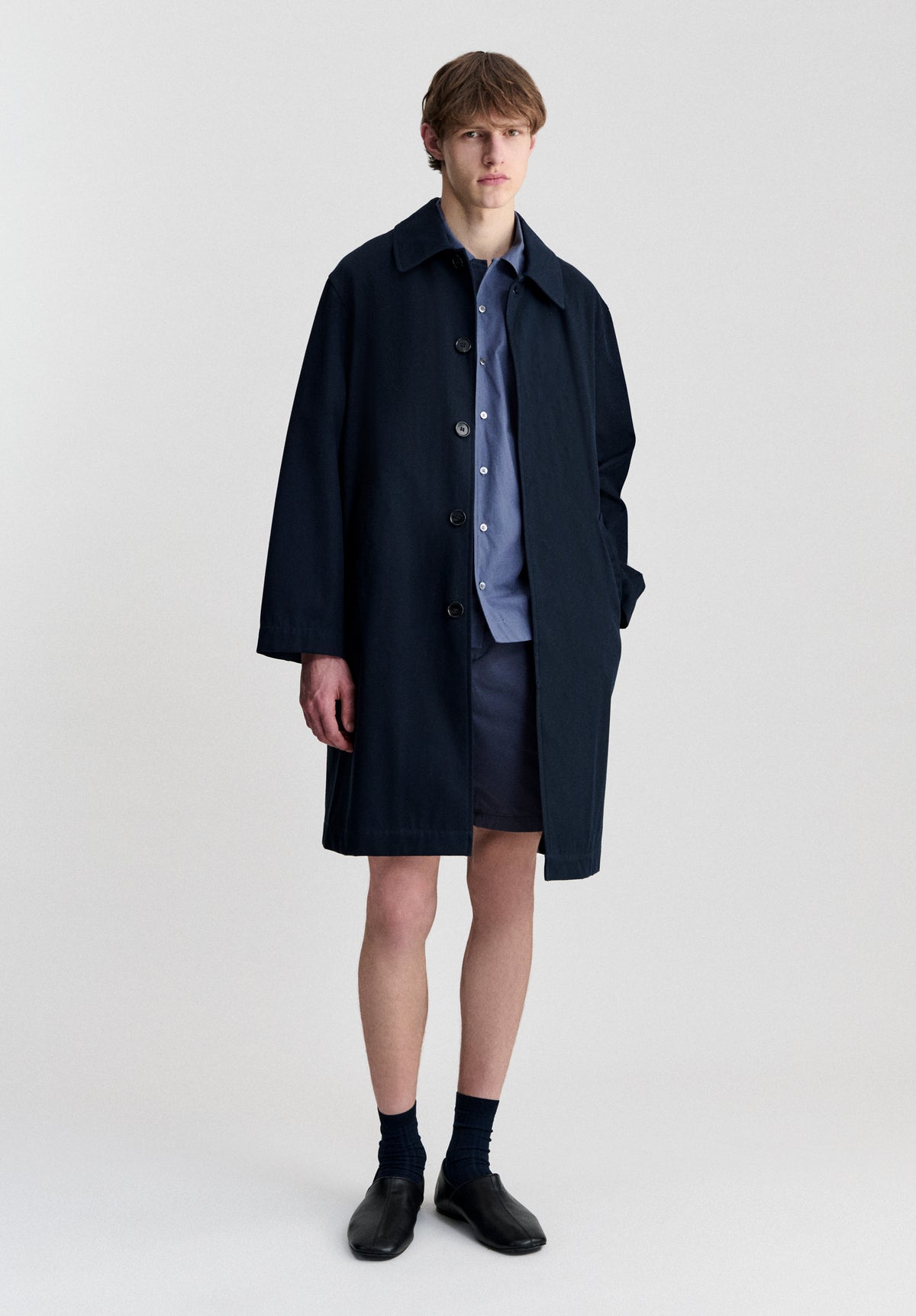 Cotton gabardine mac