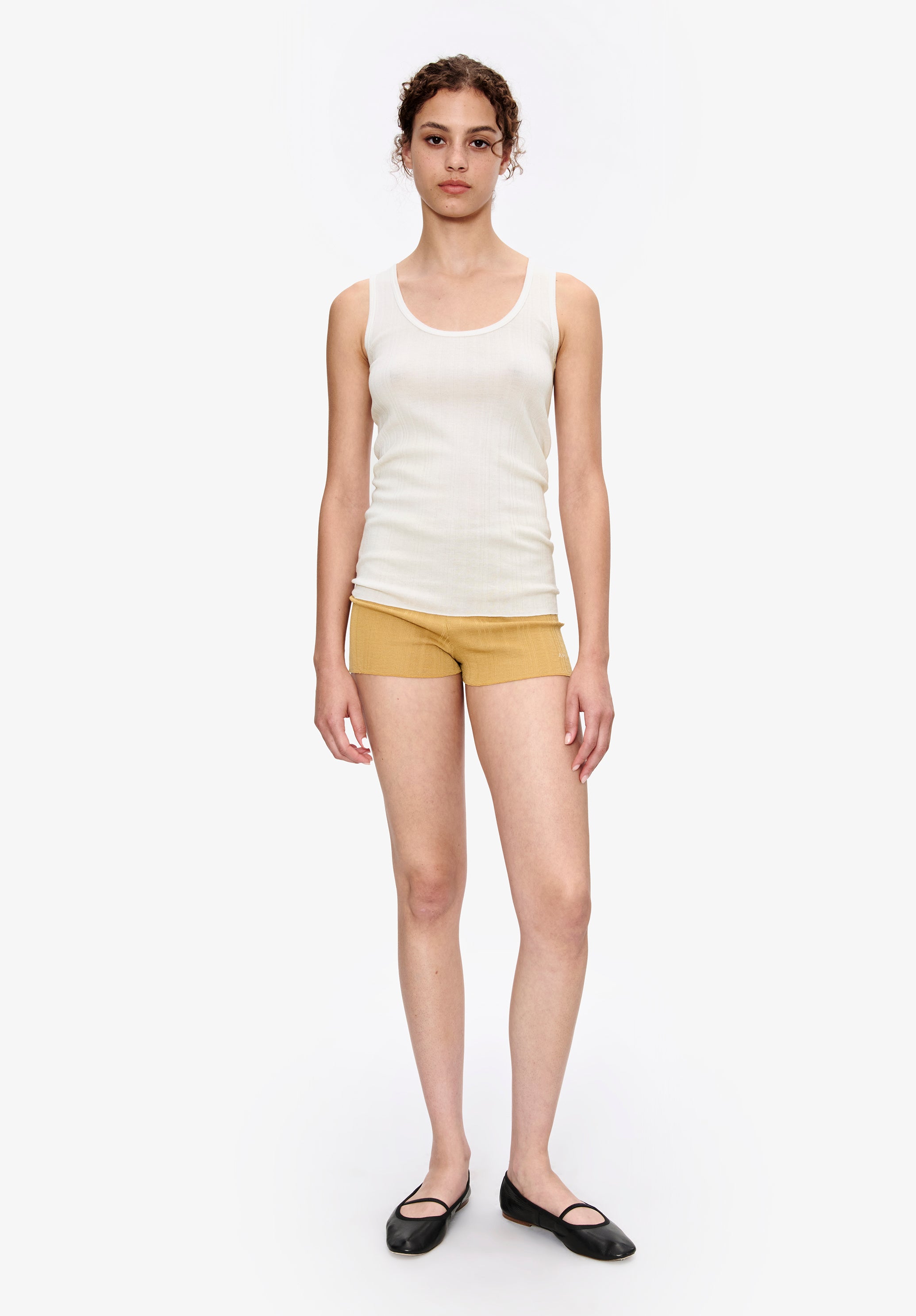 Fitted Lisle thread tank top - 1