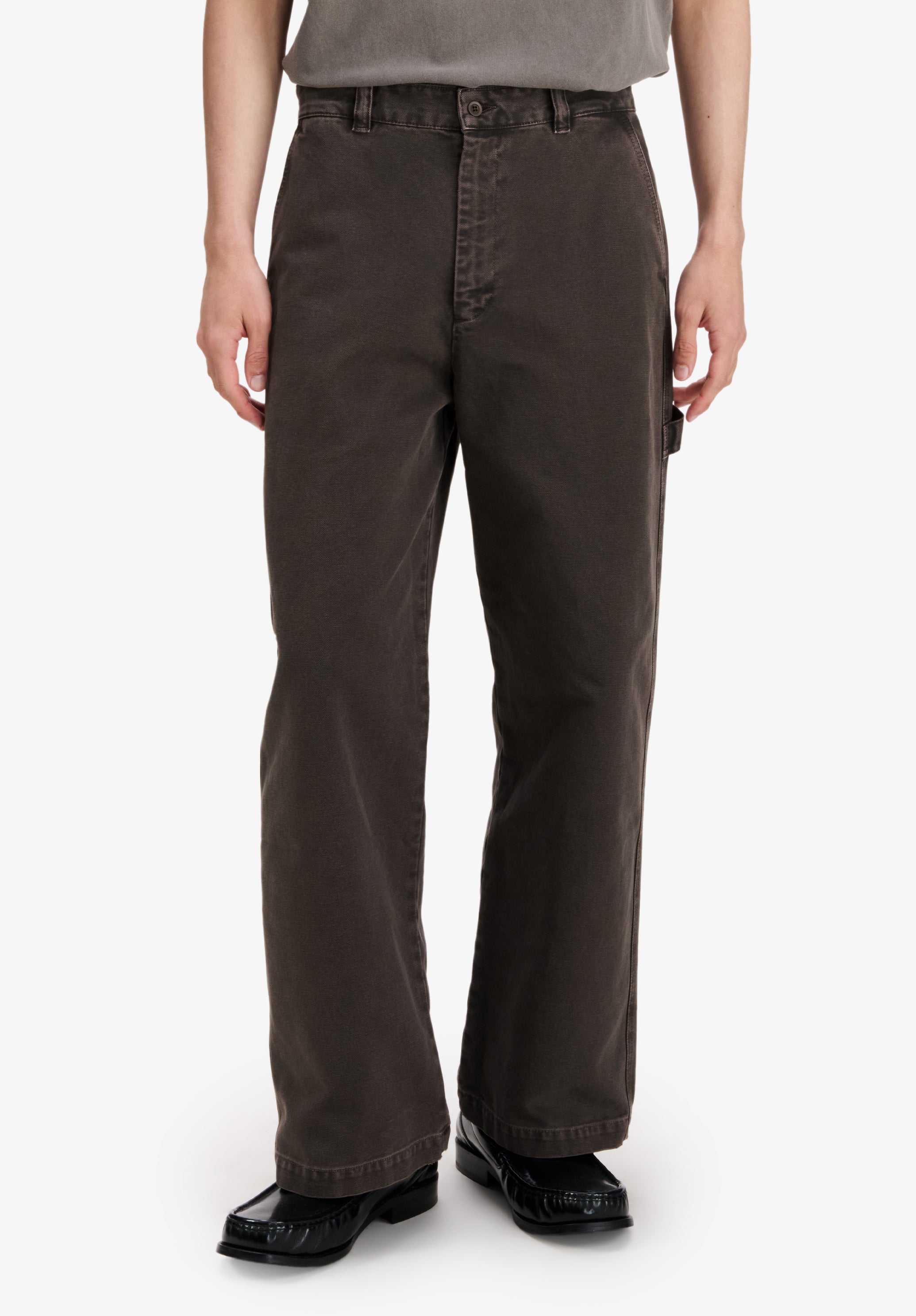 Brown canvas carpenter trousers - 3
