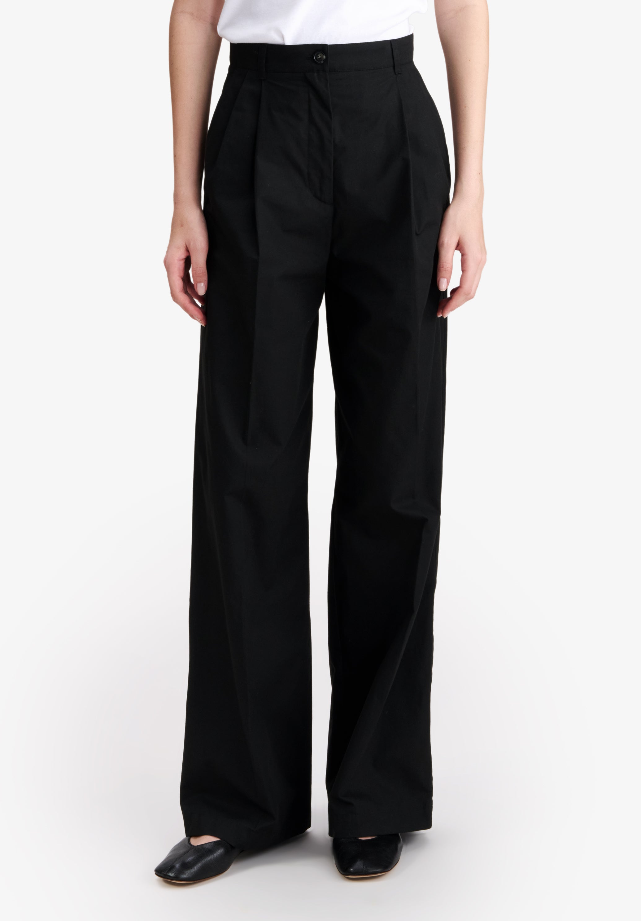 Loose black organic cotton trousers - 3
