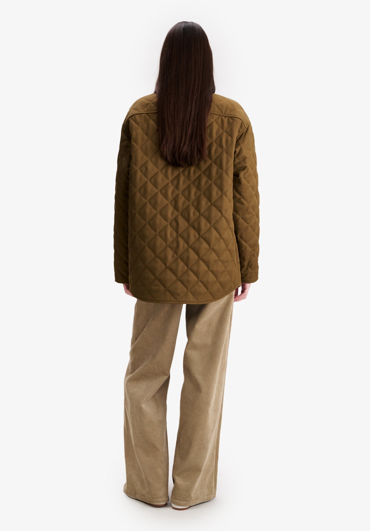 Khaki quilted wool jacket