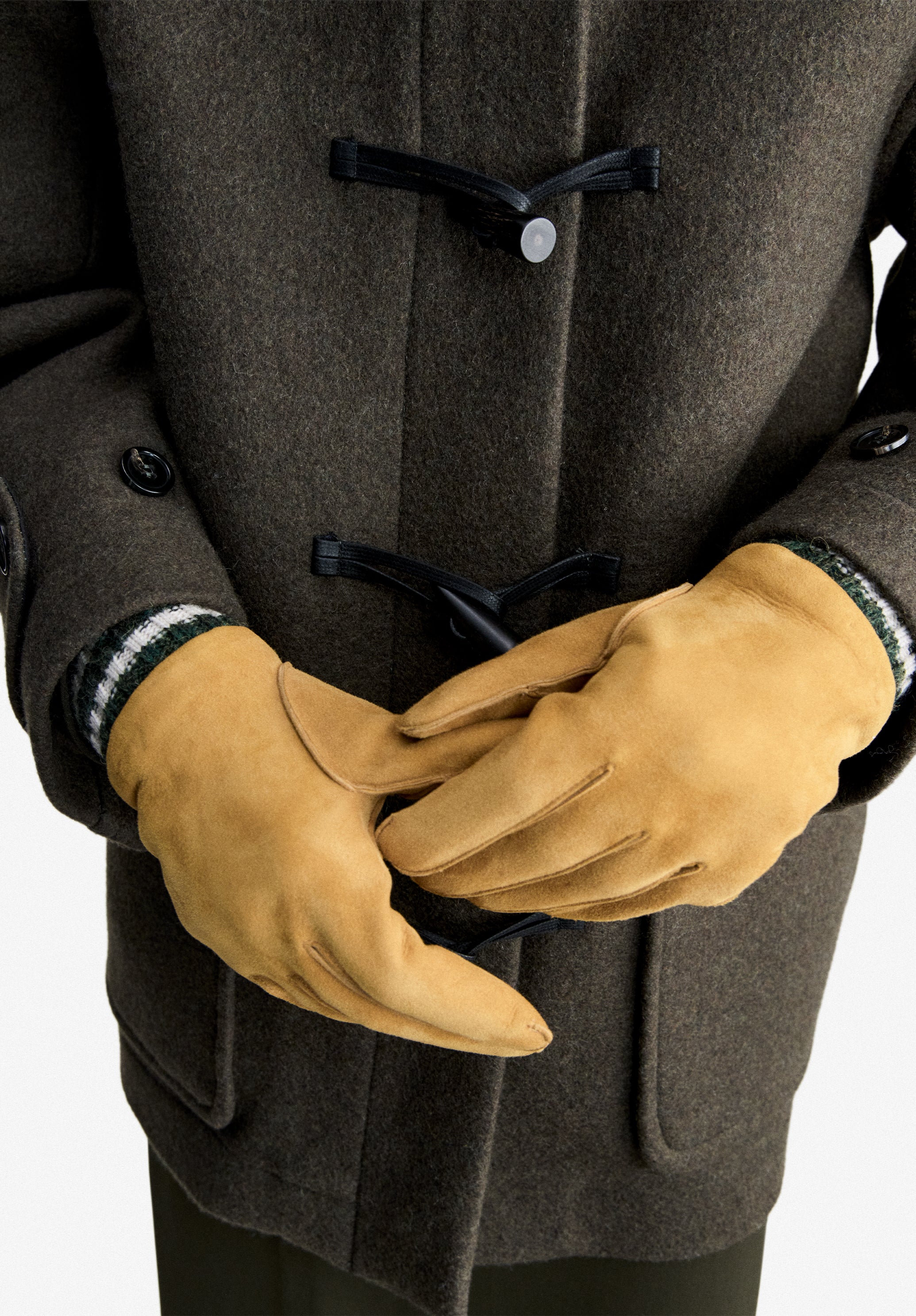 Suede and alpaca gloves - 1