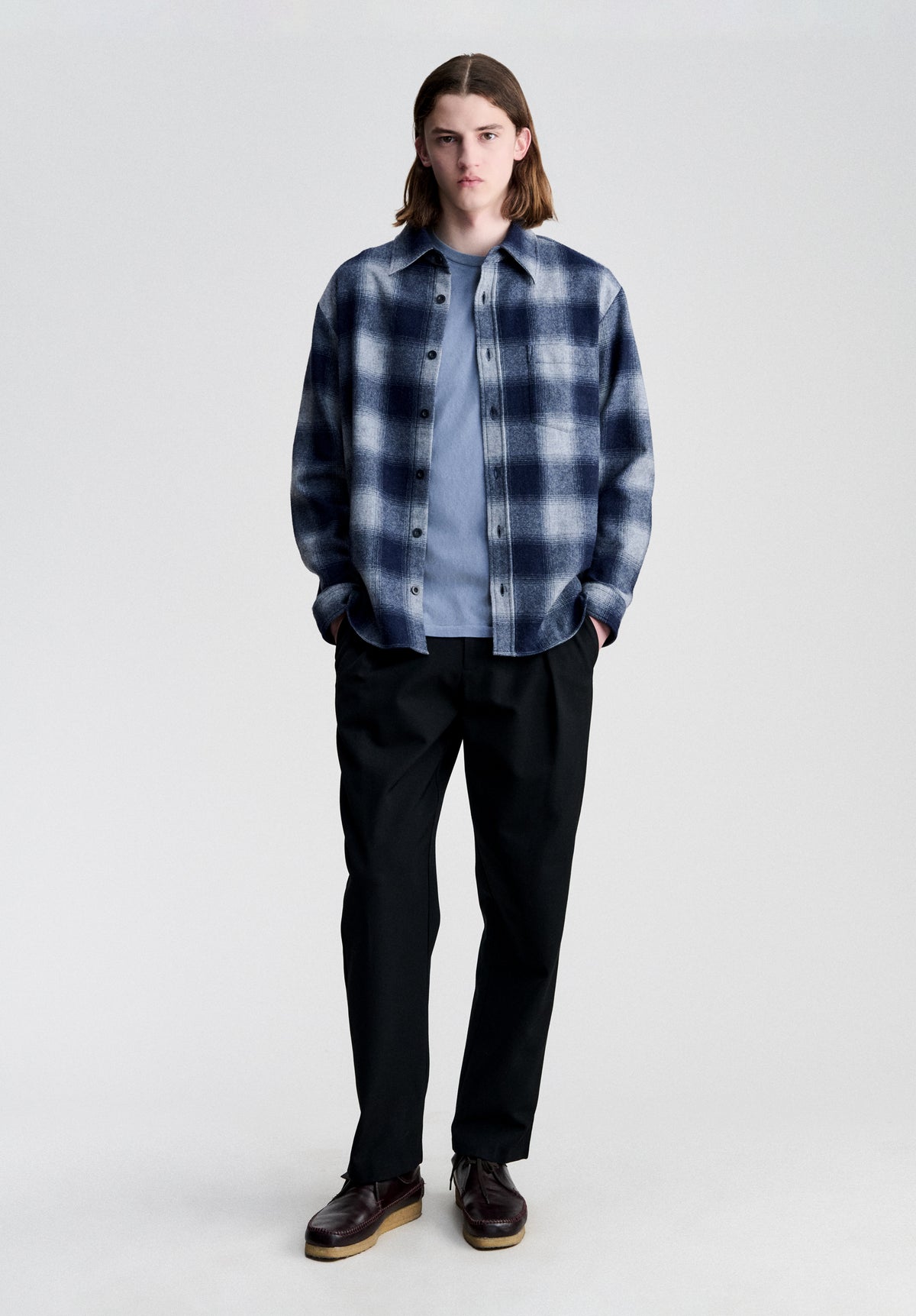Light grey checked overshirt