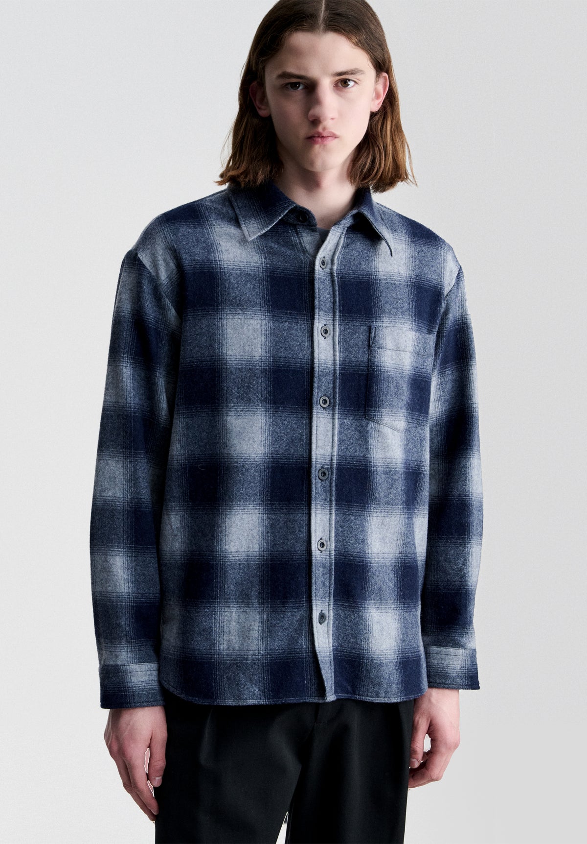 Light grey checked overshirt