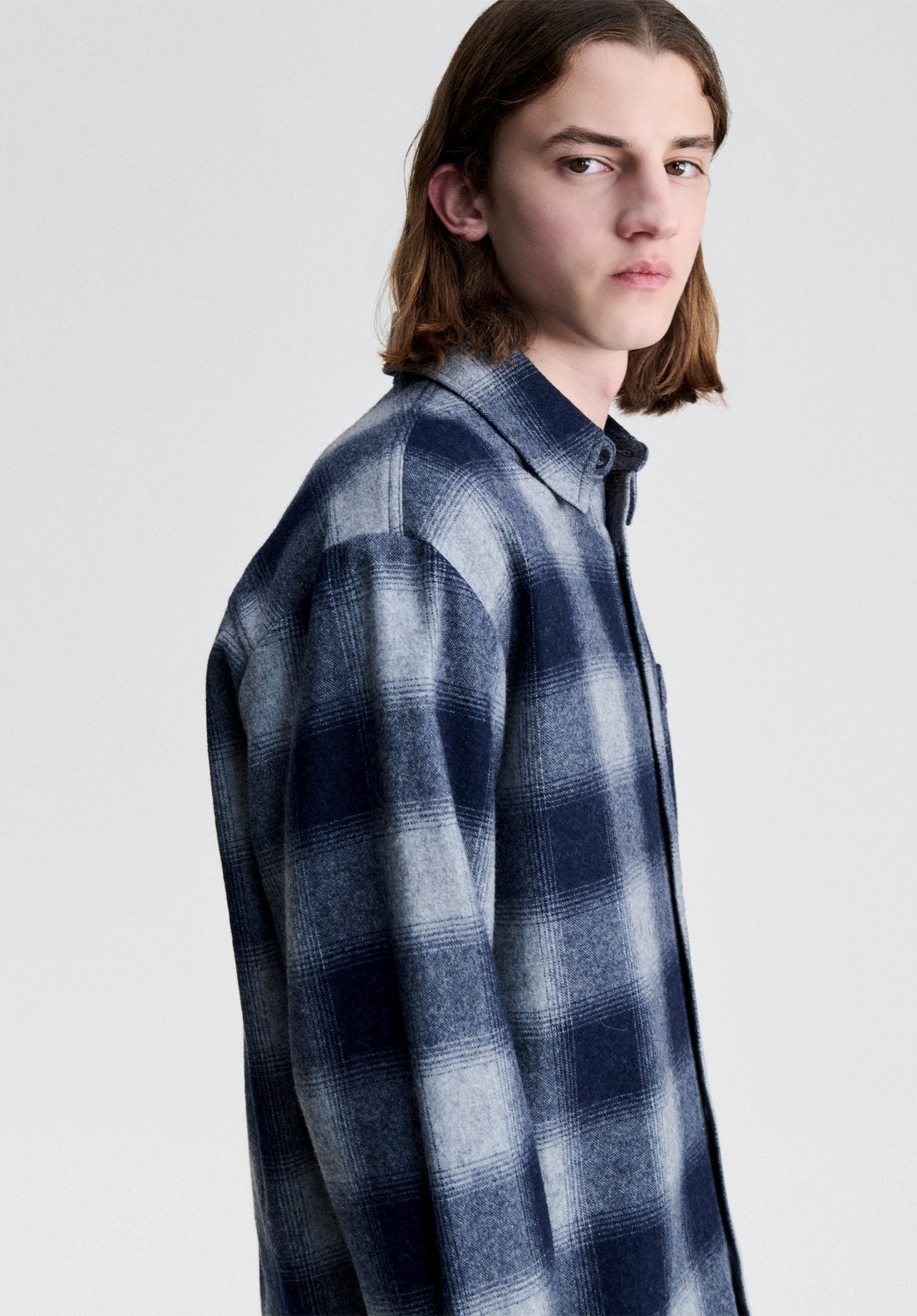 Light grey checked overshirt