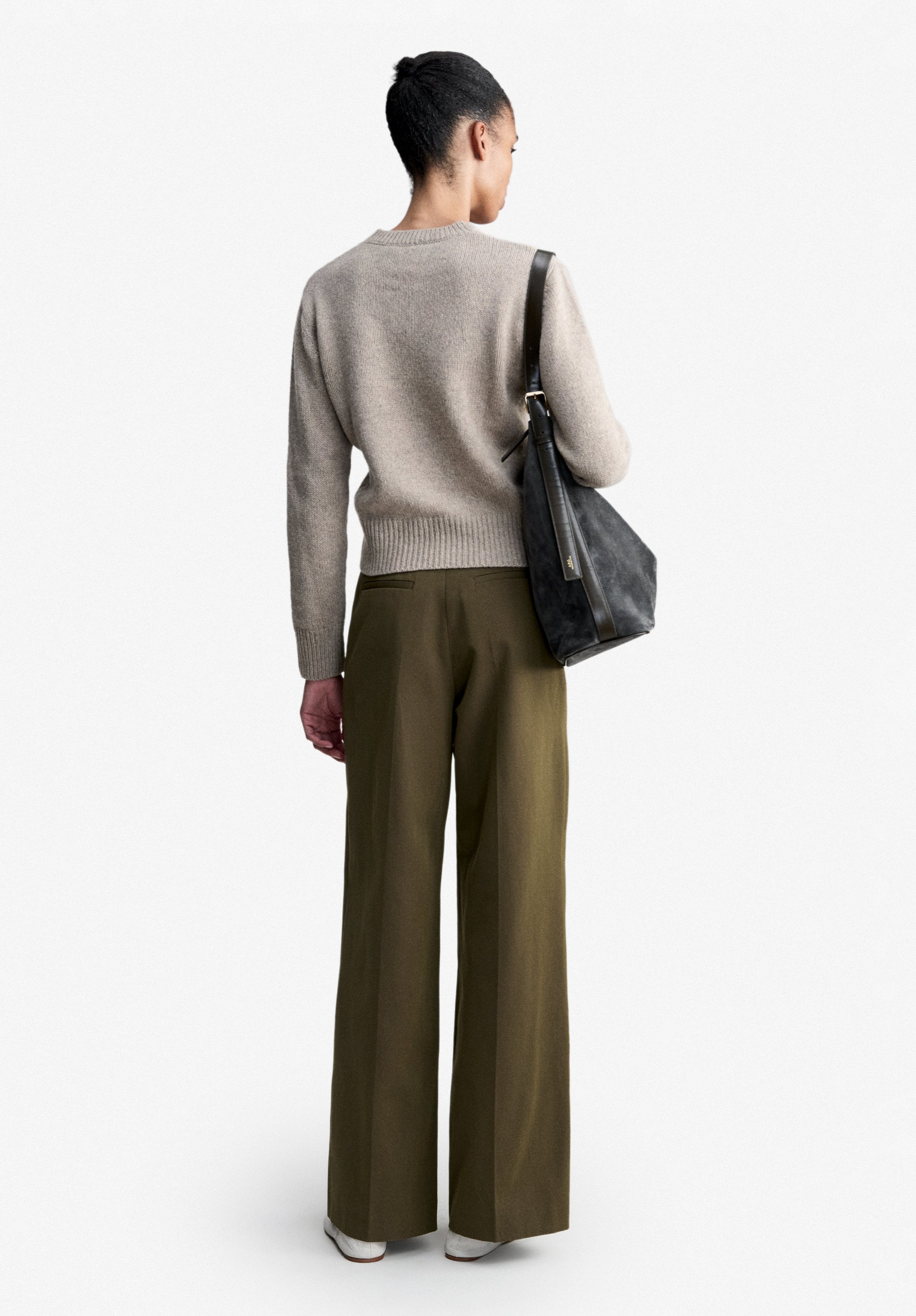 Taupe sweater in recycled wool - 2