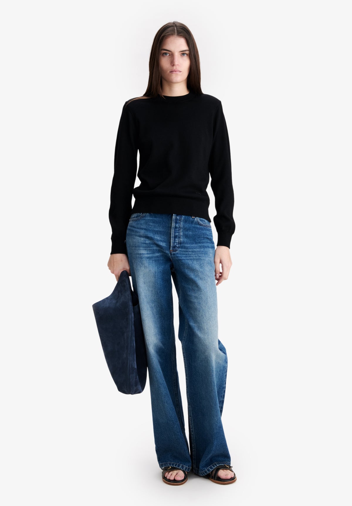 Fitted sweater in merino wool - 1