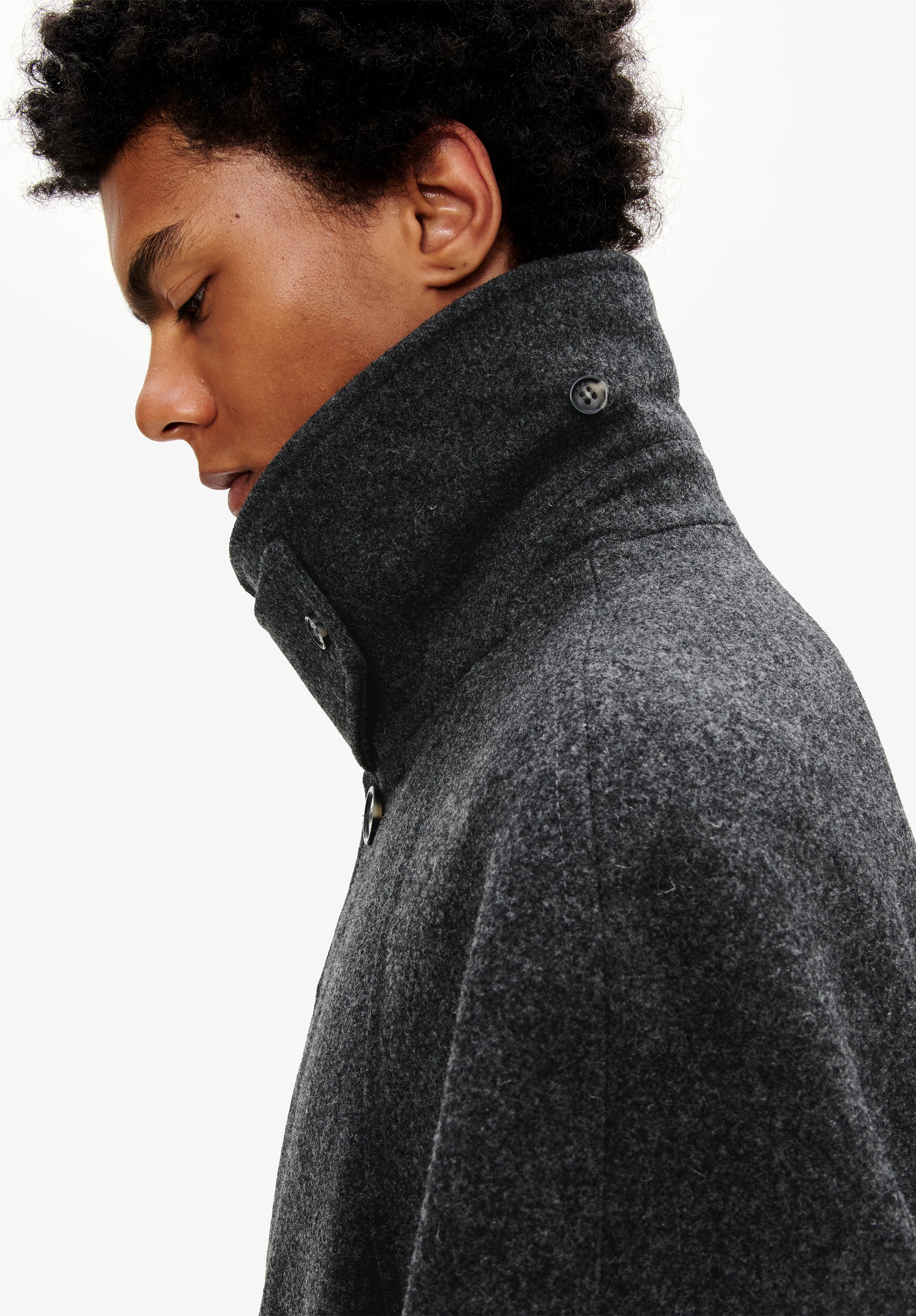 Solid-colour coat with raglan sleeves - 5